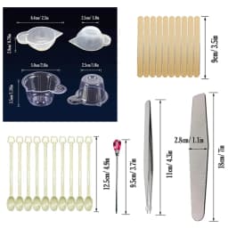 66Pcs Crystal Epoxy Resin Mold Kit DIY Crafts Jewelry Making Tools with Silicone Measuring Cup Mixing Cups Tweezer