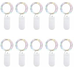 10Pack LED String Light 1M 2M 3M Button Battery Copper Wire Fairy Lights for Wedding Patio Party Garden Decor