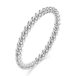 NIBASTAR Beads Water Ripple Ring For Women Simple Fashion Beaded Rings Stainless Steel Mini Jewelry Gift