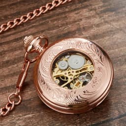 2026 Mechanical Pocket Watch Steampunk Pendent Chains Gold Skeleton Hand-winding Fob Watch Men Women Xmas gifts