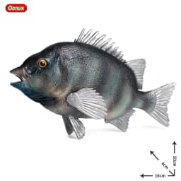Oenux Sea Life Animals Model Action Figures Ocean Fish Sailfish Bass Grouper Salmon Aquarium Figurines PVC Educational Kids Toy
