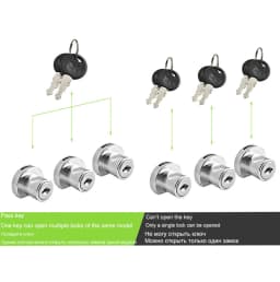 4Pcs Sliding Glass Door Lock Display Case Lock Ratchet Lock with Chrome Finish, Security, Keyed Alike Showcase Display