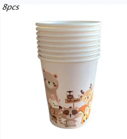 Woodland Animal Disposable Tableware Wild Forest Bear Fox Plate Cup Napkin Jungle Safari Happy Birthday Party Decor Kid Boy Girl