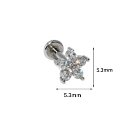 1pcs Titanium & Steel CZ Gem Ear Tragus Cartilage Helix Earrings Labret Lip Bar Stud Ear Stud Body Piercing Jewelry For Gift