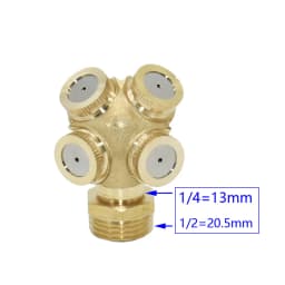 1/4" 1/2" 3/4" Brass Garden Sprayer Nozzle 1/2/3/4 Hole Garden Irrigation Water Sprinkler For Pesticide Atomizing Spray Fitting