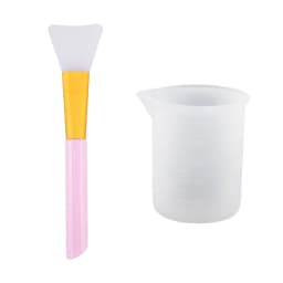 100ML Silicone Measuring Cup Graduated Beaker Epoxy Resin Glue Tools Reused Silicone Round Stirring Rod Measuring Tools