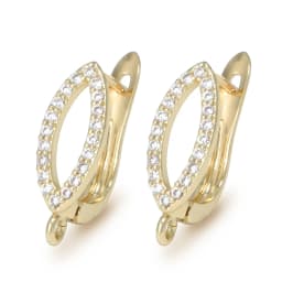 New DIY Earrings Clasps Hooks for Woman Handmade Jewelry Making Accessories Gold Color Brass Zircon Earrings Hook