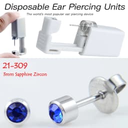 1PC Sterile Disposable No Pain Ear Piercer device Ear Cartilage Piercing Gun Tool Kit Unit Built In CZ Birthstone Earring Stud