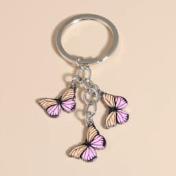 Cute Keychain Colorful Butterfly Key Ring Enamel Flying Animals Key Chains For Women Girls Handbag Accessorie Handmade Jewelry
