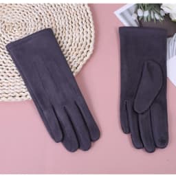 New Women Winter Keep Warm Touch Screen Thin Fleec Section Suede Fabric Female Elegant Solid Soft Cycling Drive Gloves