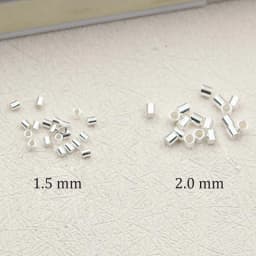 20pcs Genuine Real Pure Solid 925 Sterling Silver Crimp End Beads Silver Crimps End Bead Round Tube for Jewelry Making Findings