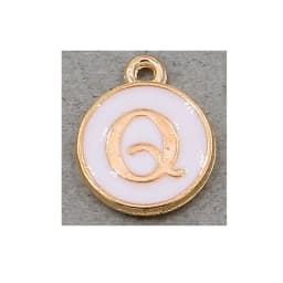 10pcs/26pcs Alphabet Letter Double Face Enamel Charms KC Gold color White Enamel  12*15mm pendants jewelry making Handmade craft