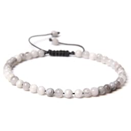 Adjustable 4MM Stone Beads Bracelet For Women Natural Agates Bangles Onyx Lapis Lazuli Woven Bracelet For New Year Gift Jewelry
