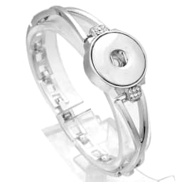 Wholesale 18mm Snap Bracelets High Quality Metal Silver Color Snap Button Bracelet Bangle Adjustable Chain Bracelets