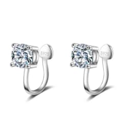 925 Silver Simple Zircon Crystal Clip on Ear Cuff Earring Women Small Mini Ear Clip Cuffs Without Piercing Hole Fake Earrings