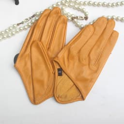 Sunscreen Gloves Women's Single Genuine Leather Half-palm Gloves Real Sheepskin Stage Show Driving gloves No Lining