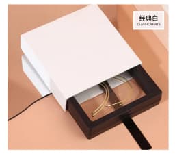 24Pcst Pink Paper Transparent Container Drawer Box Jewelry Display Gifts Weddding Ring Brooch Necklace Party Holder Packaging