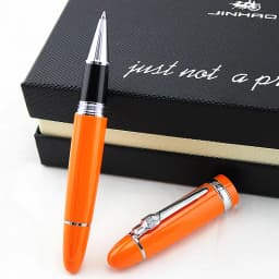 Jinhao 159 Luxury Yellow and Silver Clip Ballpoint Pen with Velvet Bag Free Shipping Rollerball Pens