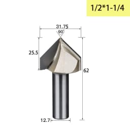 Tideway 90 Degrees V-type Woodworking Milling Cutter Carbide CNC Router Bit V Groove for Wood MDF Cutting Slotting Engraving