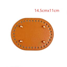 New 14.5*11cm Diy Hand-Woven Bag Hardware Accessor Cross Pattern Pu Oval Bag Bottom Women'S Bag Accessories For Handbags