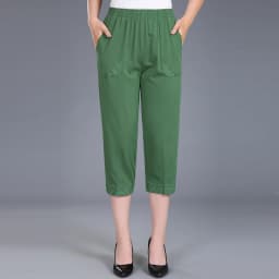 2026 Summer Women's Capris Pants Women Plus Size 4XL Loose Casual Elastic Waist Middle Pants Woman Pure Cotton Clothing