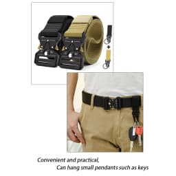 DOOPAI Men's Belt Multi-Function Outdoor Tactical Nylon Webbing Belt Key Hang Buckle Mountaineering Portable Eagle Hook