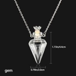 New Glaze Vial Necklace Openable Water Drop Heart Shape Perfume Bottle Pendant Steel Chain Necklace Oil Diffuser Vial Jewelry