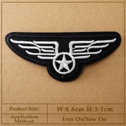 CAT Peace Embroidered Applique Patches Fabric Garment Apparel Clothing Accessories Embroidery Badges Star