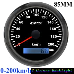 85mm GPS Speedometer Odometer Gauge 0-120MPH 160MPH 120KMH 200kmh with 7Colors Backlight For Car Boat Motorcycle Truck 12V/24V