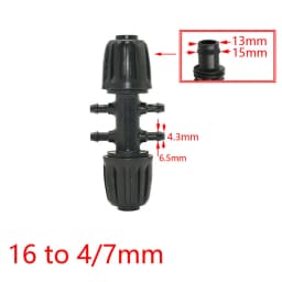 16mm PE Tubing Barb Connectors Tee Elbow End Plug Joints 1/2' X 3/8'' 1/4'' 1/8'' 6.0mm Pipe Reduced Coupling Tap Adapter