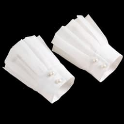 1 Pair Women Wrist Cuffs Solid Color Lace Pleated Horn Cuffs Detachable Shirt False Sleeves Detachable Sleeves For Women