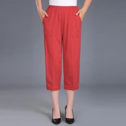 2026 Summer Women's Capris Pants Women Plus Size 4XL Loose Casual Elastic Waist Middle Pants Woman Pure Cotton Clothing