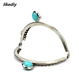 10 Pcs/Lot 8.5 CM Semicircle Silver Tone Lace Flat Bead Metal Purse Frame Kiss Clasp Bag Accessories