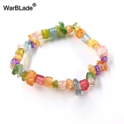 Natural Gem Stone Bracelet Amethyst Irregular Stretch Chip beads Nuggets Quartz Bracelets Bangles Crystal Wristband For Women