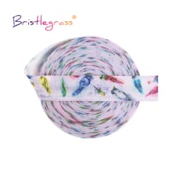 BRISTLEGRASS 2 5 10 Yard 5/8" 15mm Cherry Print Foldover Elastic FOE Spandex Satin Band Tape Hair Tie Headband Dress Sewing Trim
