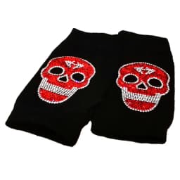 Lovely Cartoon Animals Pattern Skull Winter Rivet Gloves Women Warm Knitted Diamonds Sequins Cool Fingerless Dancing Gloves G101