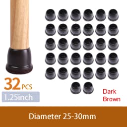 32PCS Table Chair Leg Floor Caps Cover Protectors Non Slip Square TPR Furniture Glides Feet Felt Pads Hardwood Floors Protector