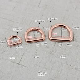 10mm 13mm 15 19mm 25mm 30mm  Rose gold bags' polished nickel inside bags metal accessory alloy round welded d ring DIY Bag Parts