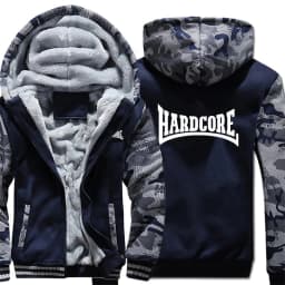 Hardcore Hoodies Men Cool Thicken Winter Hardcore Sweatshirt Pullover Mans Coat