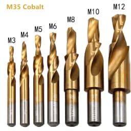 90/180 Degree M35 Cobalt/HSS Counterbore Twist Step Drill Bit For Metal Steel Drilling Hole And Chamfering M3M4M5M6M8M10M12