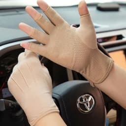 Men's Summer Ice Silk Half Finger Thin Outdoor Cycling Nonslip Breathable Fitness Gloves For Sports Sunscreen Driving Gloves L21