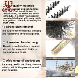 1pc Steel Wire Pipe Tube Brush Cleaning Tools Water Pipe M12 Steel Wire Pipe Tube Sweep Cleaning Chimney Hand Tools 18-75mm