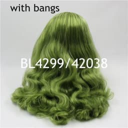 DBS blyth doll icy wig rbl scalp and dome pink hair pale purple yellow hair green wig for DIY custom doll anime toy