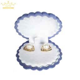 10pcs/lot Shell Shape Lovely Velvet Wedding Engagement Ring Box For Earrings Necklace Bracelet Jewelry Display Gift Box Holder