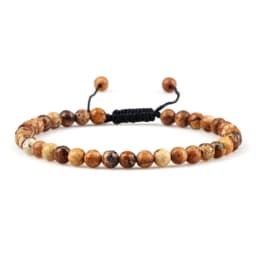 4mm Stone Beads Adjustable Bracelet For Men Natural Tiger Eye Lava Chalcedony Onyx Woven Bracelets Women Yoga Jewelry Pulseras