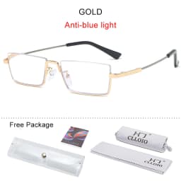 CLLOIO New Trend Multifocal Business Reading Glasses Men Memory Titanium Half frame Anti Blue Ray Progressive Glasses for Women