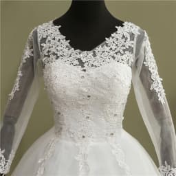 свадебное платье Bridal Ball Gown V Neck Wedding Dress Customized Vestido De Novia Princesa Lace Vintage Long Sleeve Real Image