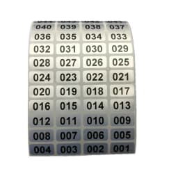 1000 Labels Consecutive Number Inventory Storage Sticker Waterproof 20mm x 10mm 001 to 10000 For Choice