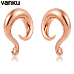Vanku 2pcs Stainless Steel DIY Ear Weight Hooks Dangle Earring Ear Plug Tunnels Expander Stretchers Piercing Body Jewelry