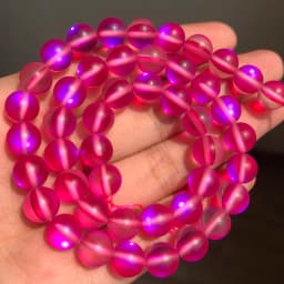 Matte Austria White Pink Crystal MoonStone Glitter Round Natural Loose Bead For Jewelry Making Diy Bracelet Necklace 6 8 10 mm